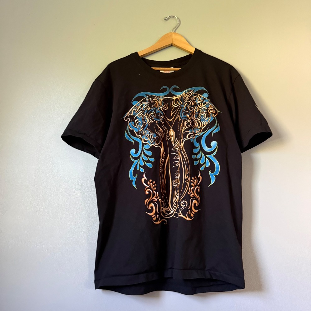 Vintage Elephant Graphic Double Sided Rock Eagle T-Shirt XL Single Stitch